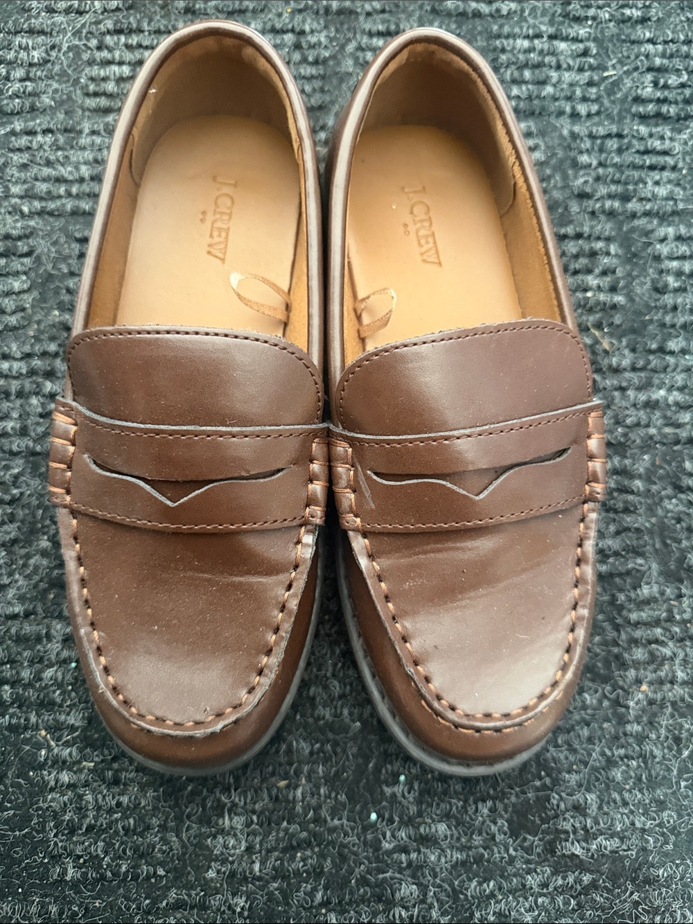 J. Crew boys Dark Brown Leather Penny Loafers